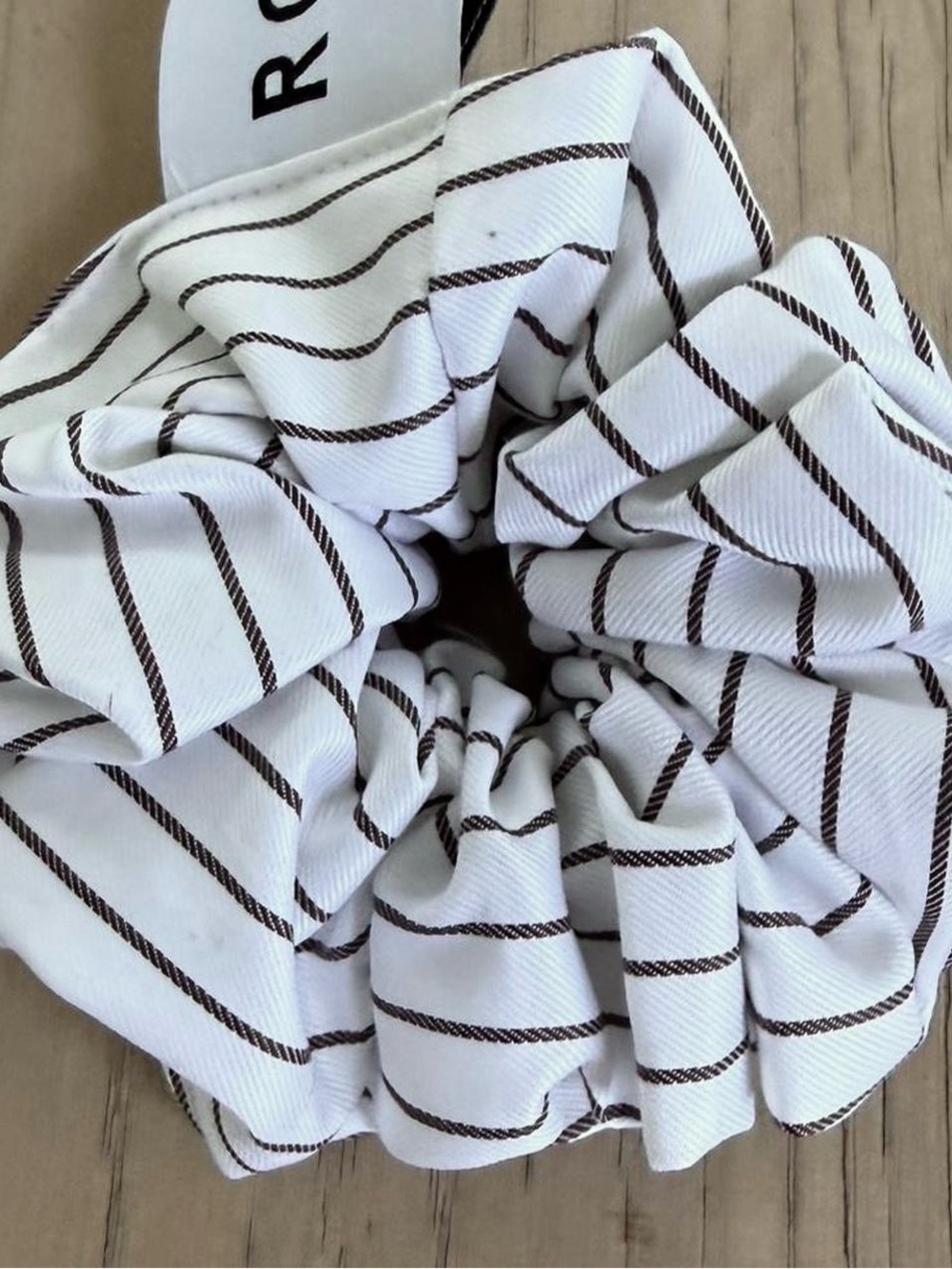 ROSAE Paris white striped scrunchie NEW